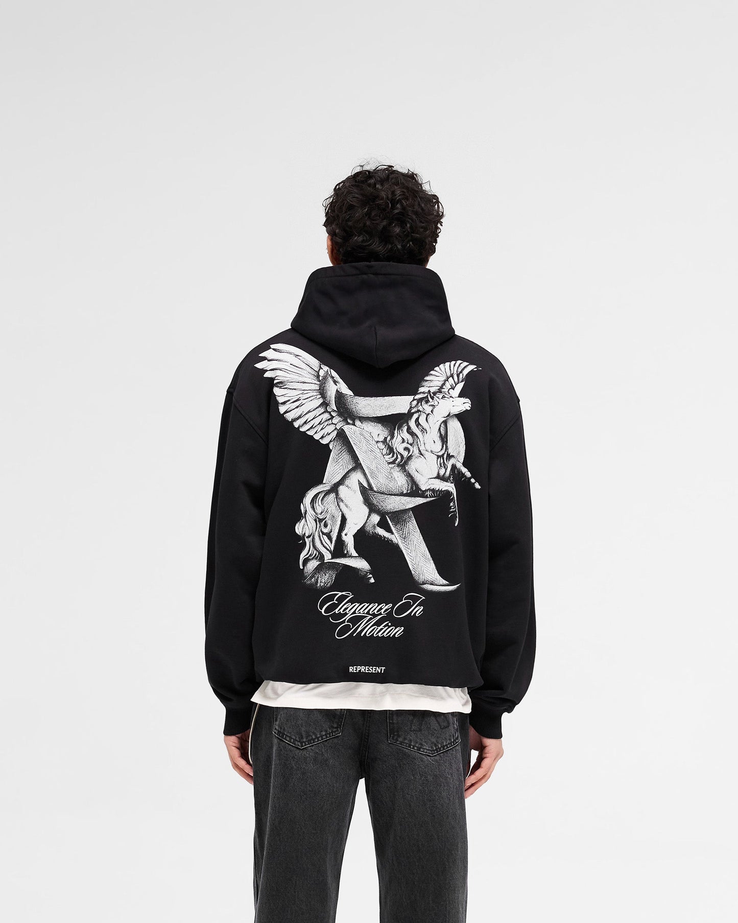 REPRESENT Elegance In Motion Hoodie Jet Black
