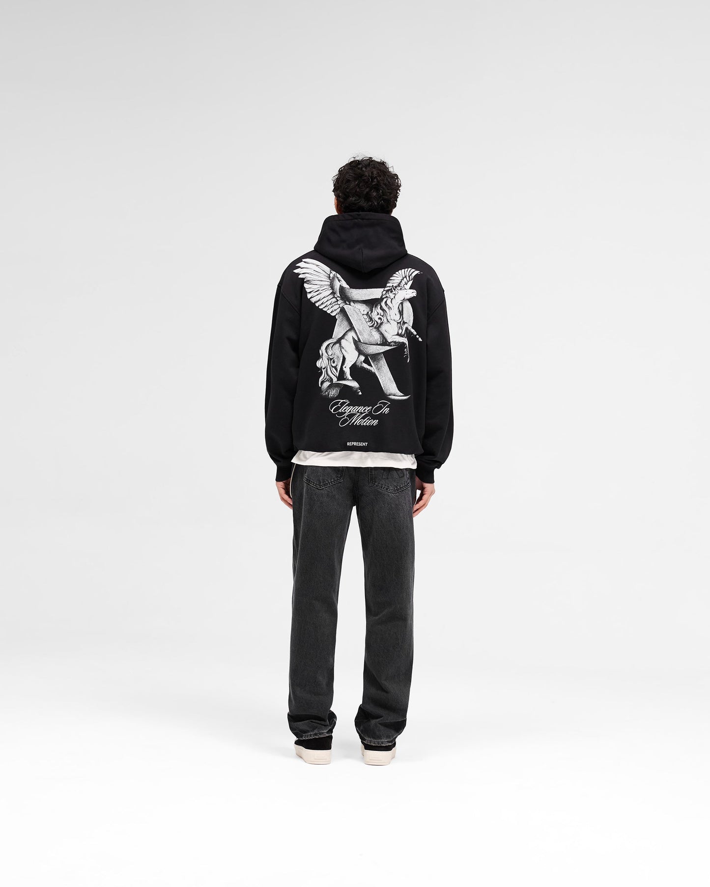 REPRESENT Elegance In Motion Hoodie Jet Black