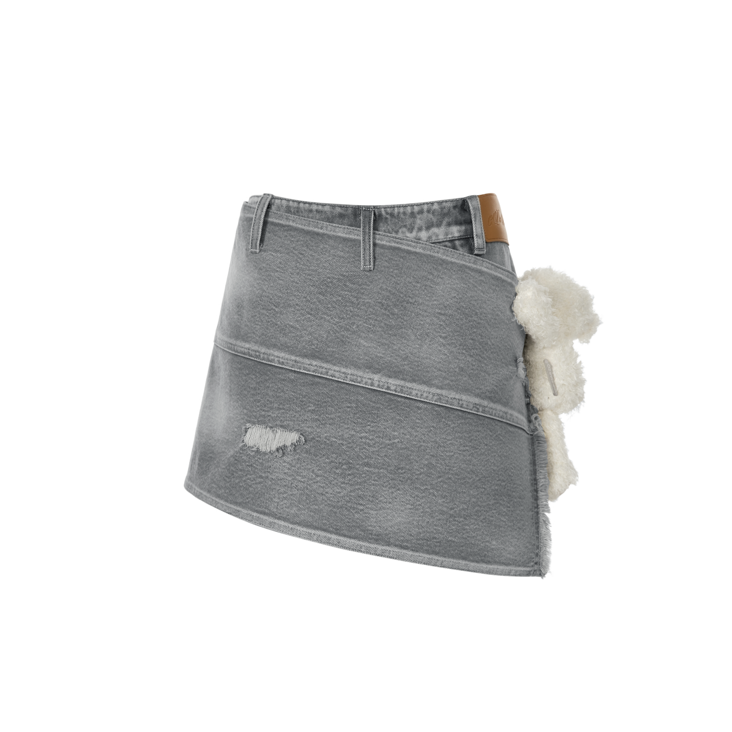 13DE MARZO Bear Horizontal Jeans Dress Gray