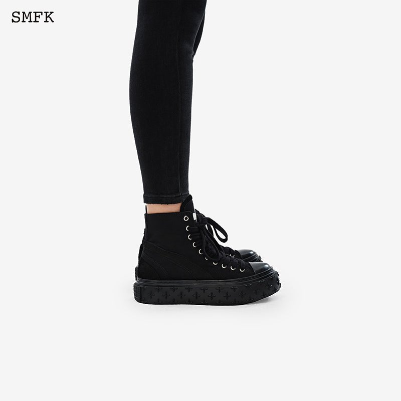 SMFK Garden Retro High Top Skate Shoe Black