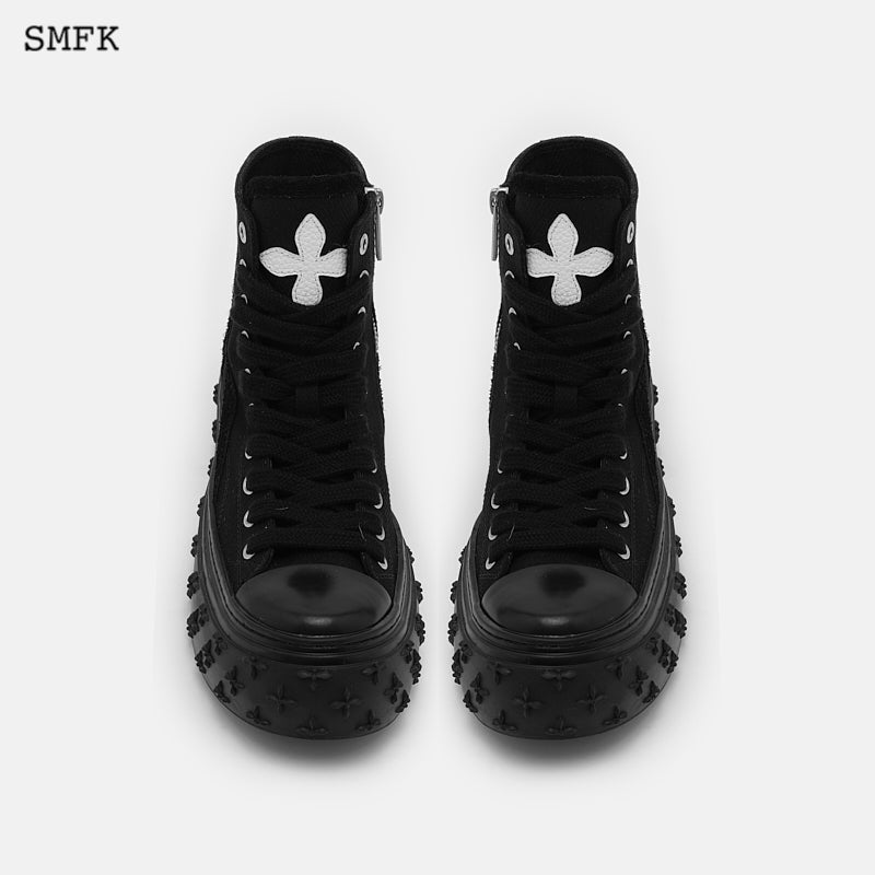 SMFK Garden Retro High Top Skate Shoe Black