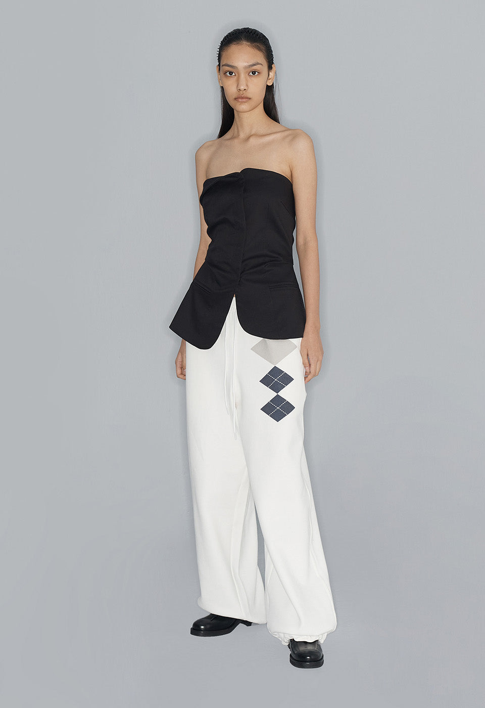 OPEN YY Unbalanced Bustier Black