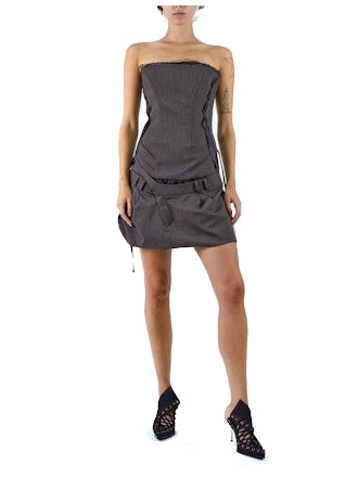 OTTOLINGER Deconstructed Bandeau Suit Dress Brown