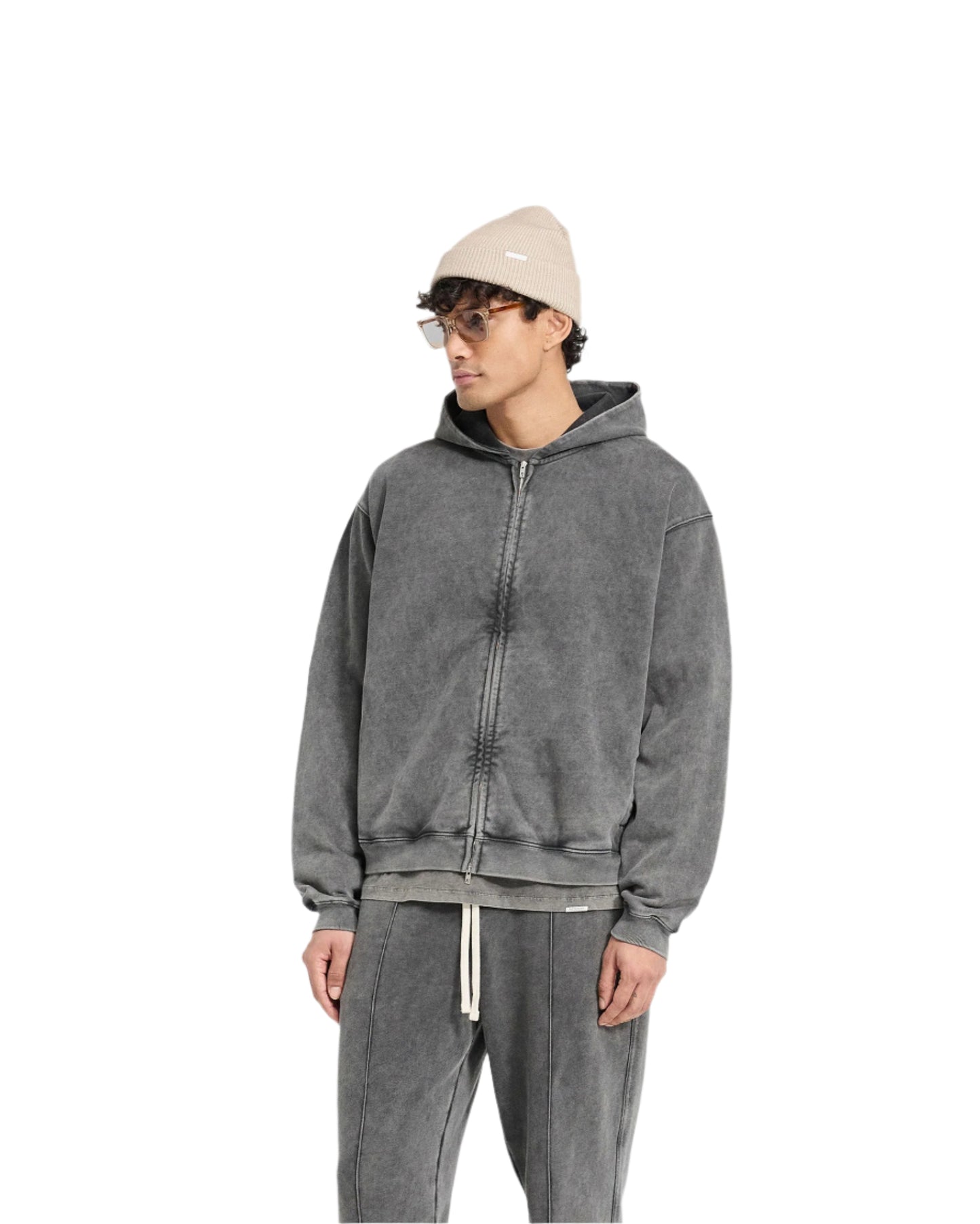 REPRESENT Initial Zip Hoodie Ice Grey Marl