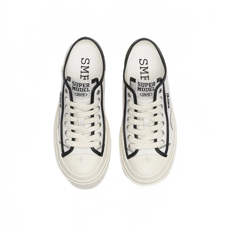 SMFK Retro College Low Top Board Shoes White