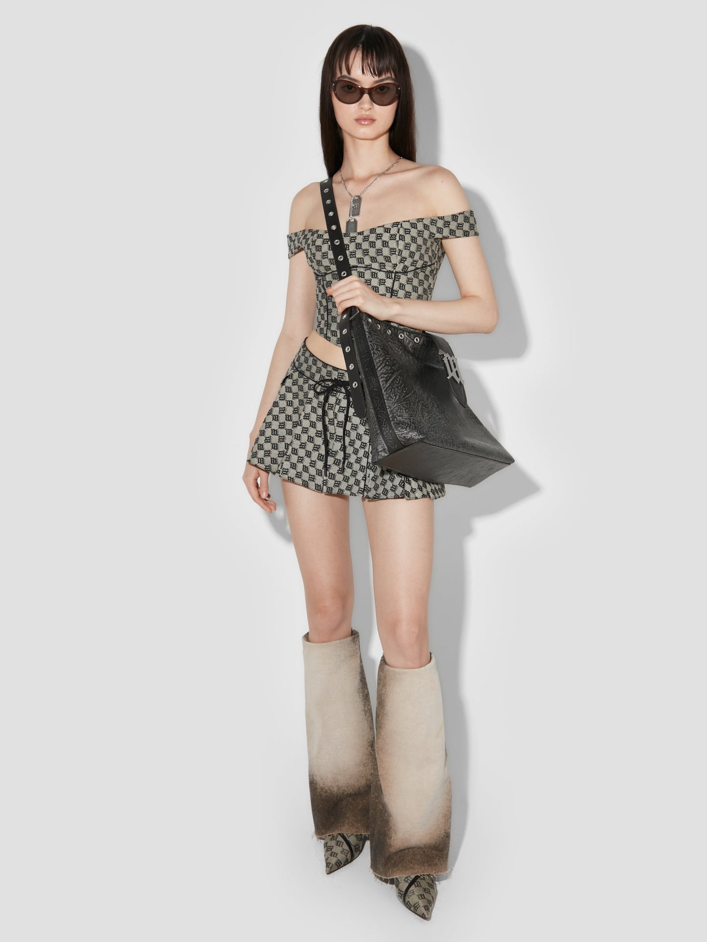 MISBHV Monogram Canvas Corset Top