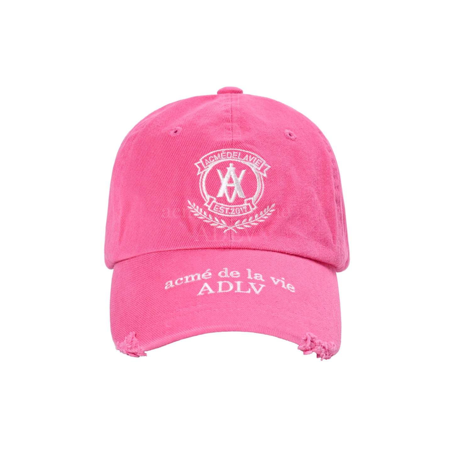 ADLV Laurel Emblem Destroyed Washing Ball Cap Pink