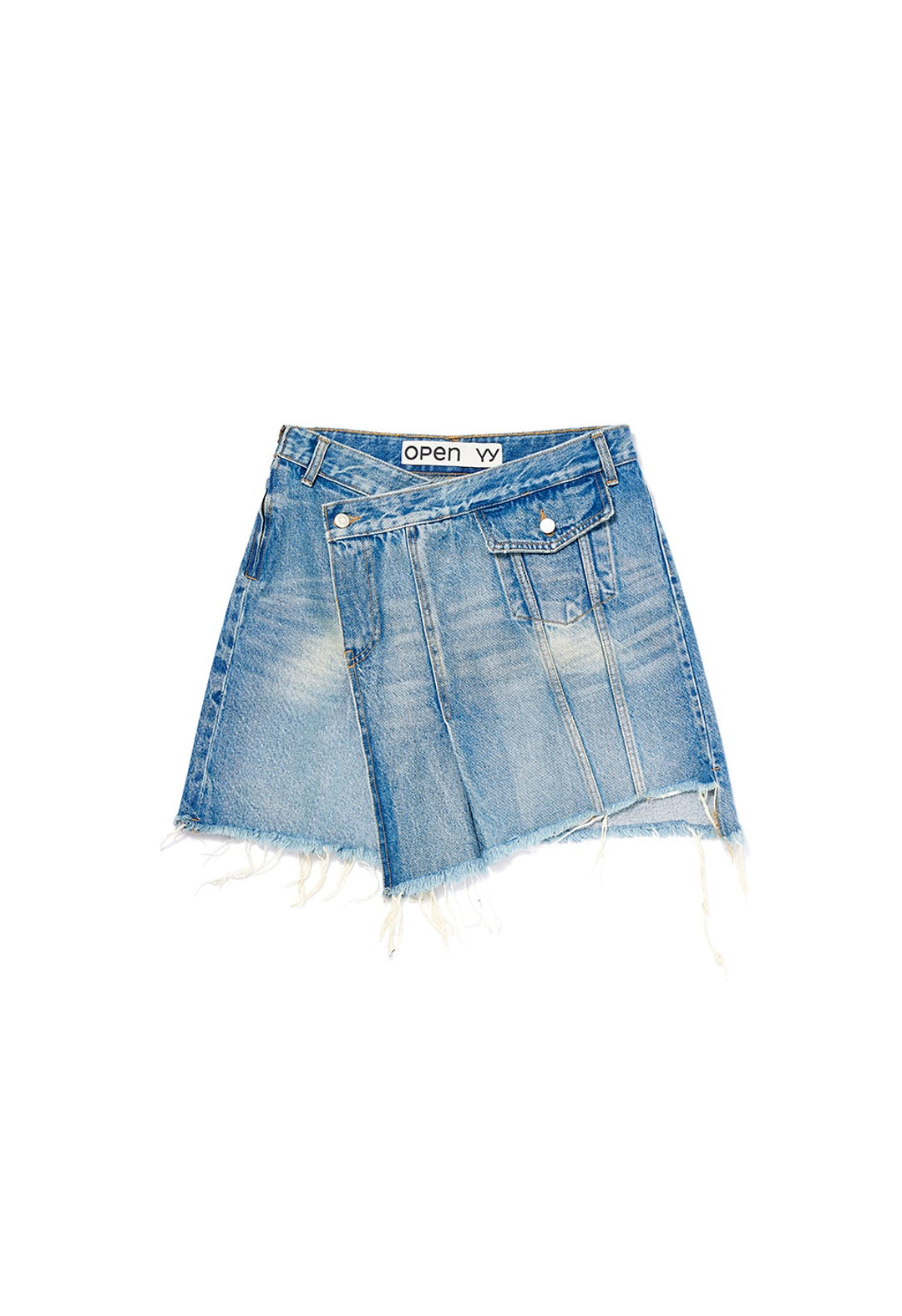 OPEN YY Wrap Denim Skirt Blue