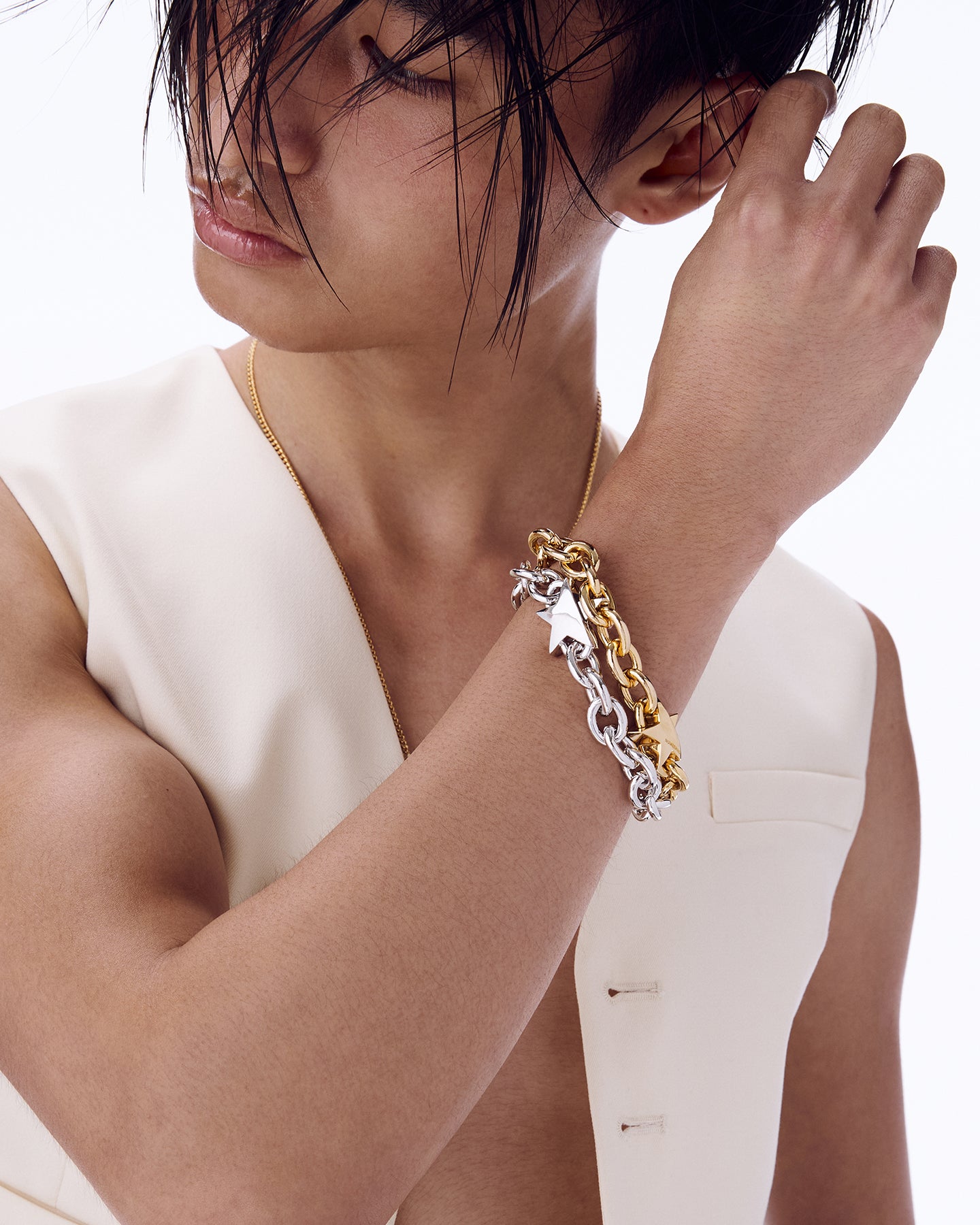 NUMBERING Star Clasp Oval Chain Bracelet