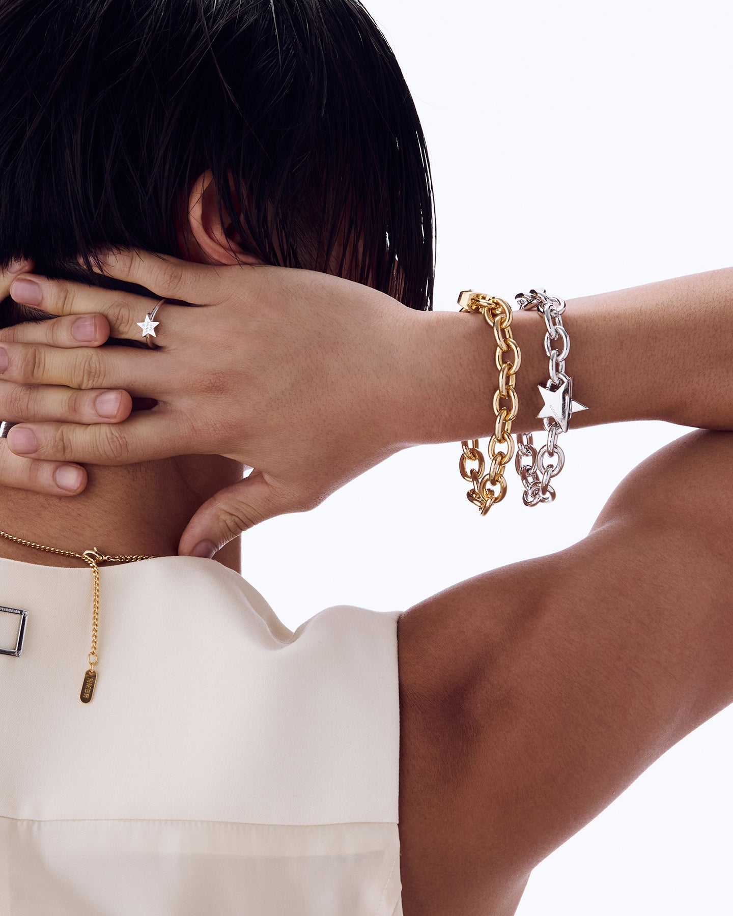 NUMBERING Star Clasp Oval Chain Bracelet