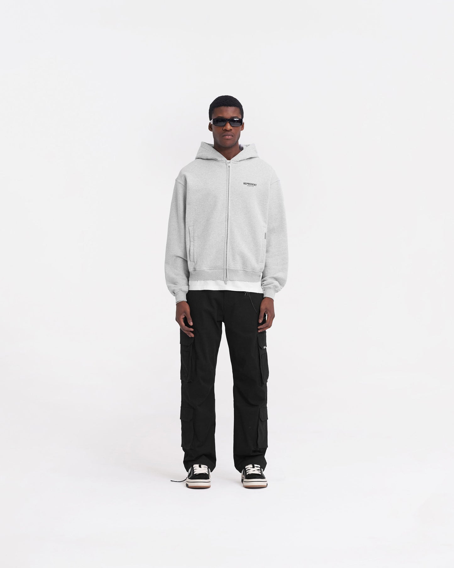 REPRESENT Represent Owners Club Zip Hoodie Ash Grey / Black