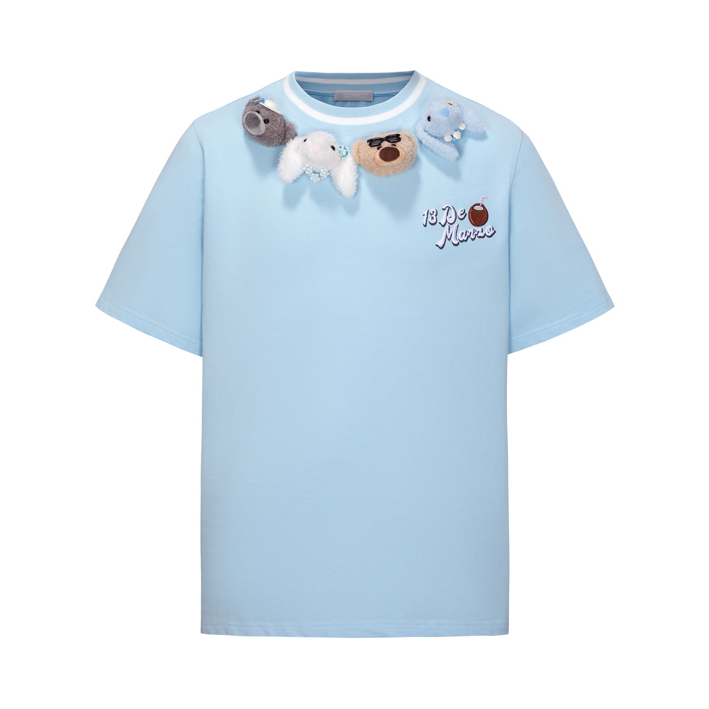 13DE MARZO Holiday Friends T-Shirt Blue