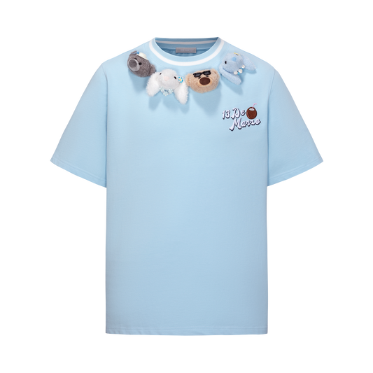 13DE MARZO Holiday Friends T-Shirt Blue