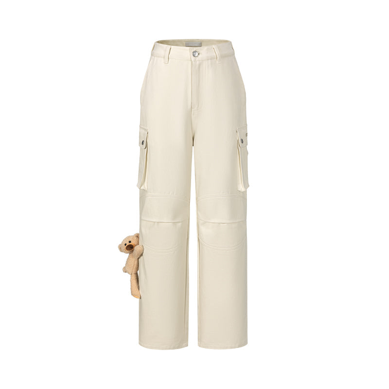 13DE MARZO Doozoo Multi-Pocket Cargo Pants Beige