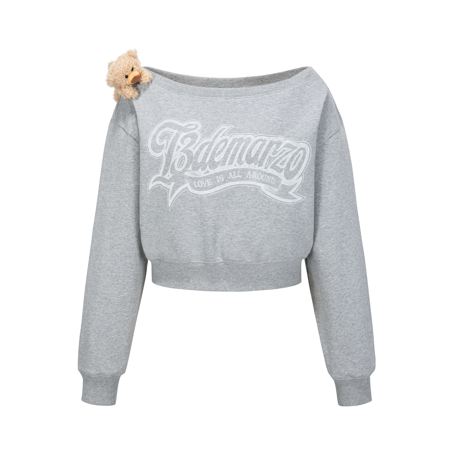 13DE MARZO Doozoo Off-shoulder Jumper Grey