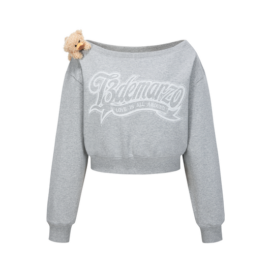 13DE MARZO Doozoo Off-shoulder Jumper Grey