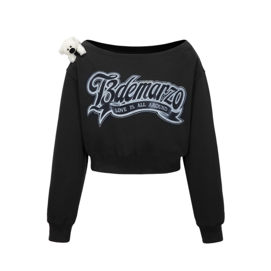 13DE MARZO Doozoo Off-shoulder Jumper Black