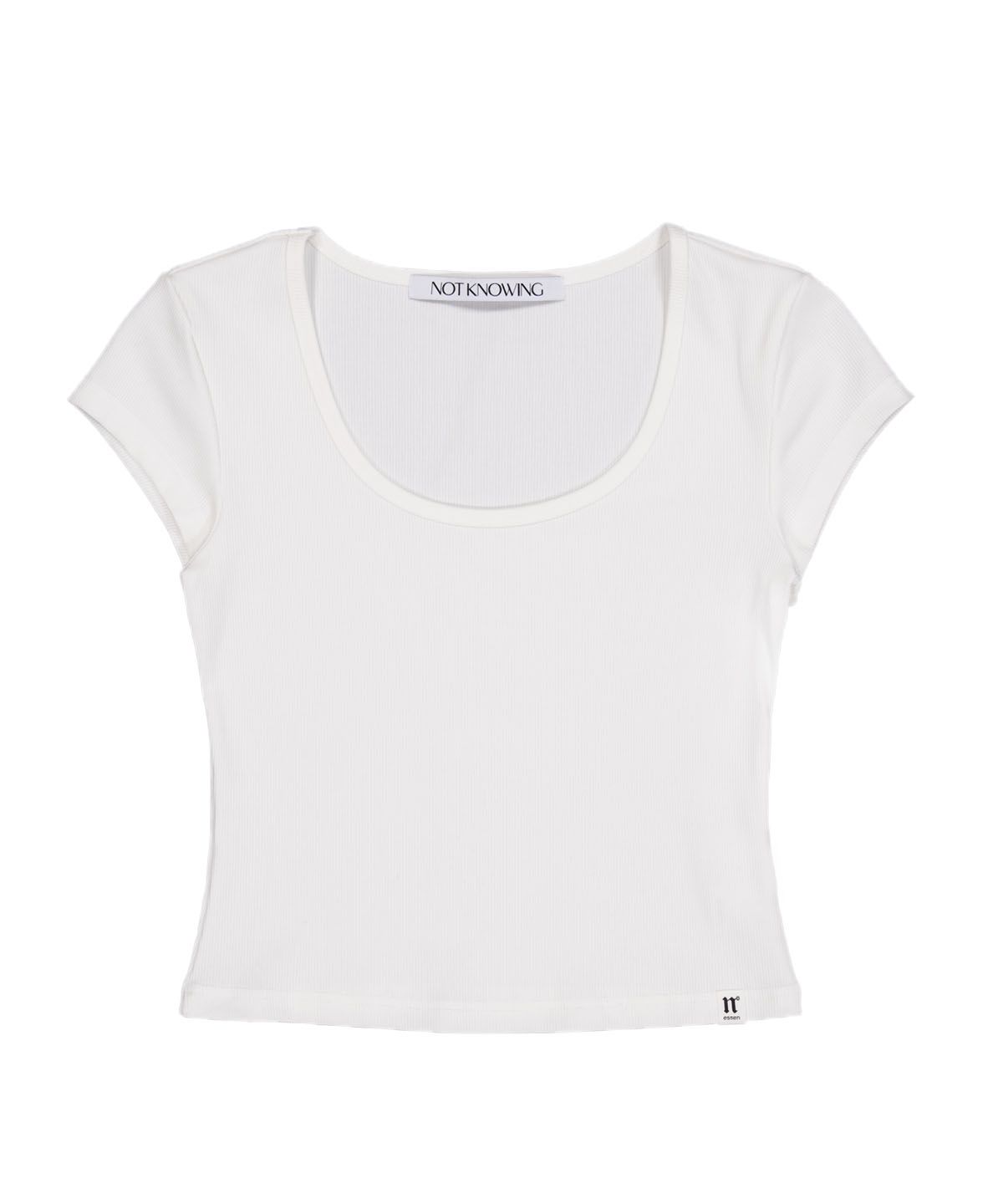 NOTKNOWING Scoop Neck Tee White