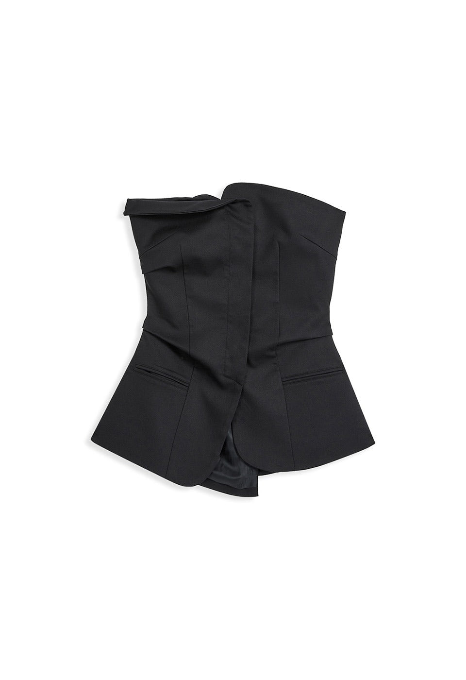 OPEN YY Unbalanced Bustier Black