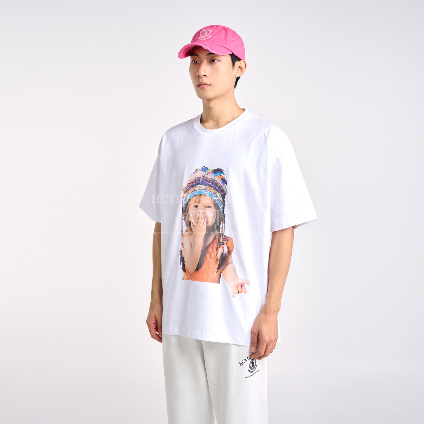 ADLV Laurel Emblem Destroyed Washing Ball Cap Pink