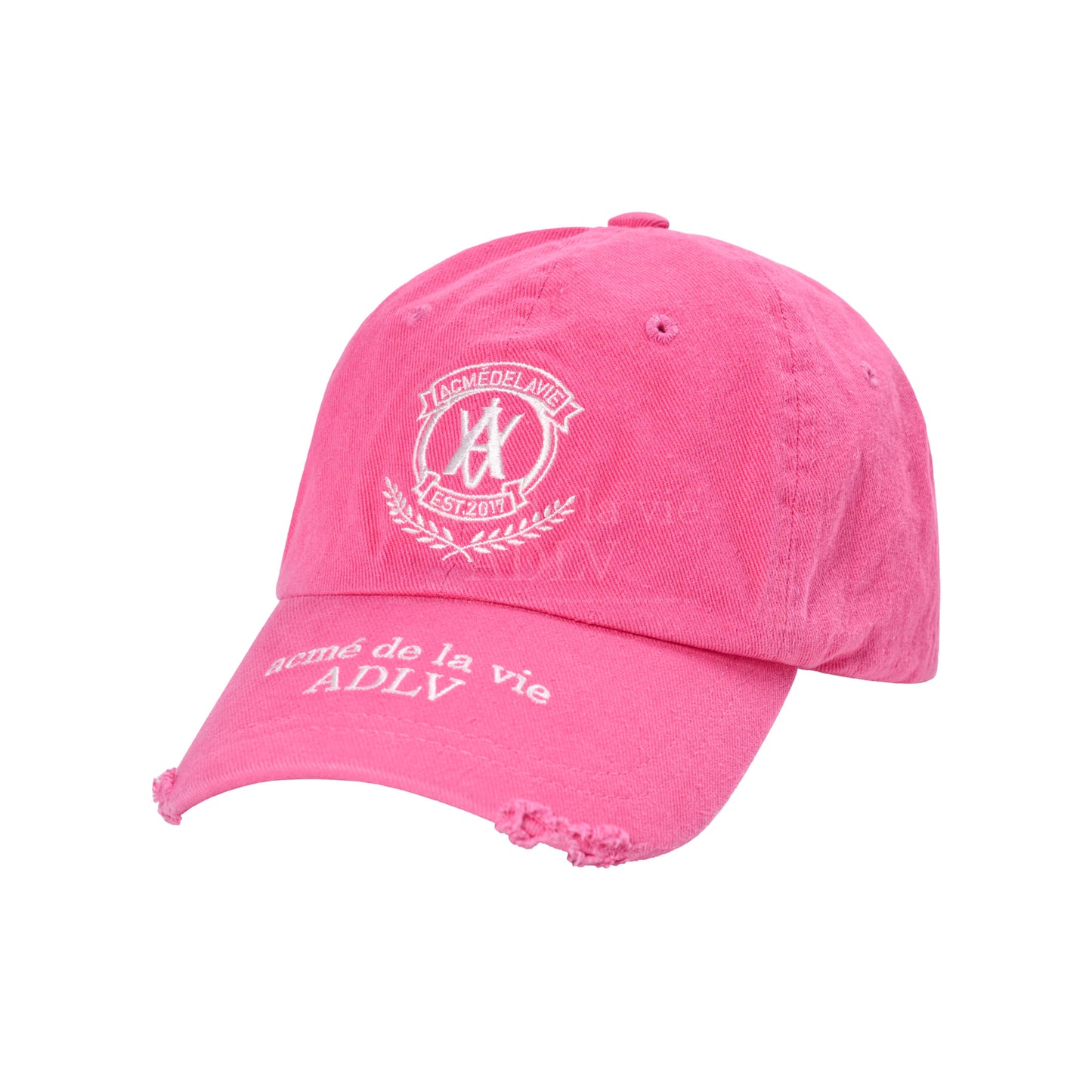 ADLV Laurel Emblem Destroyed Washing Ball Cap Pink
