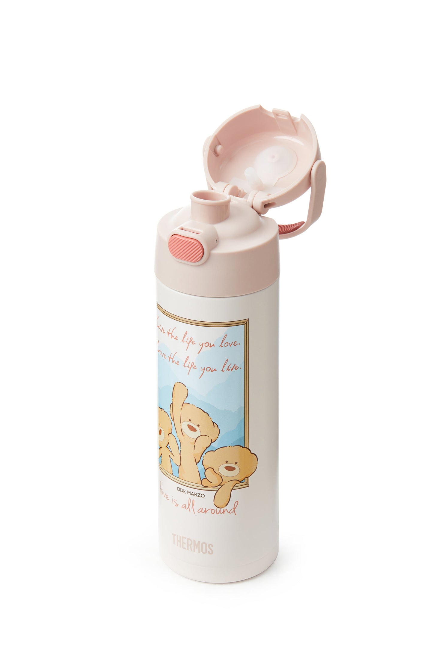 13DE MARZO Bear Window Insulated Cup Pink