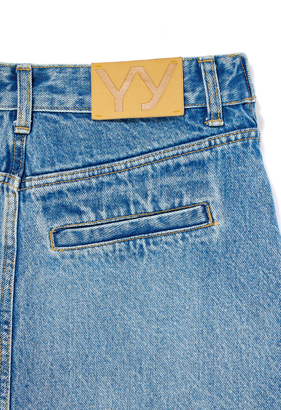 OPEN YY Wrap Denim Skirt Blue