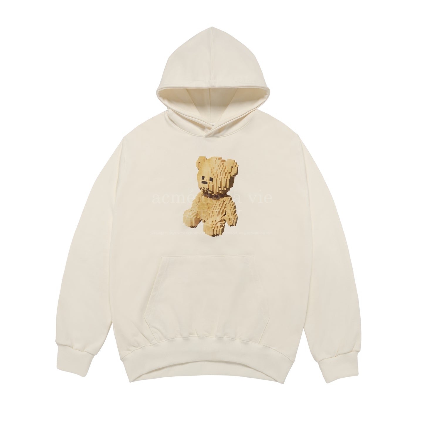 ADLV Block Bear Hoodie Cream