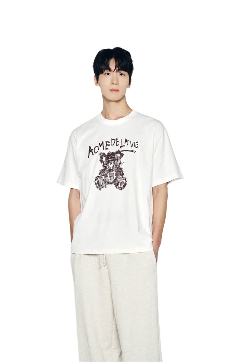 ADLV Drawing Bear Short Sleeve T-Shirt Cream