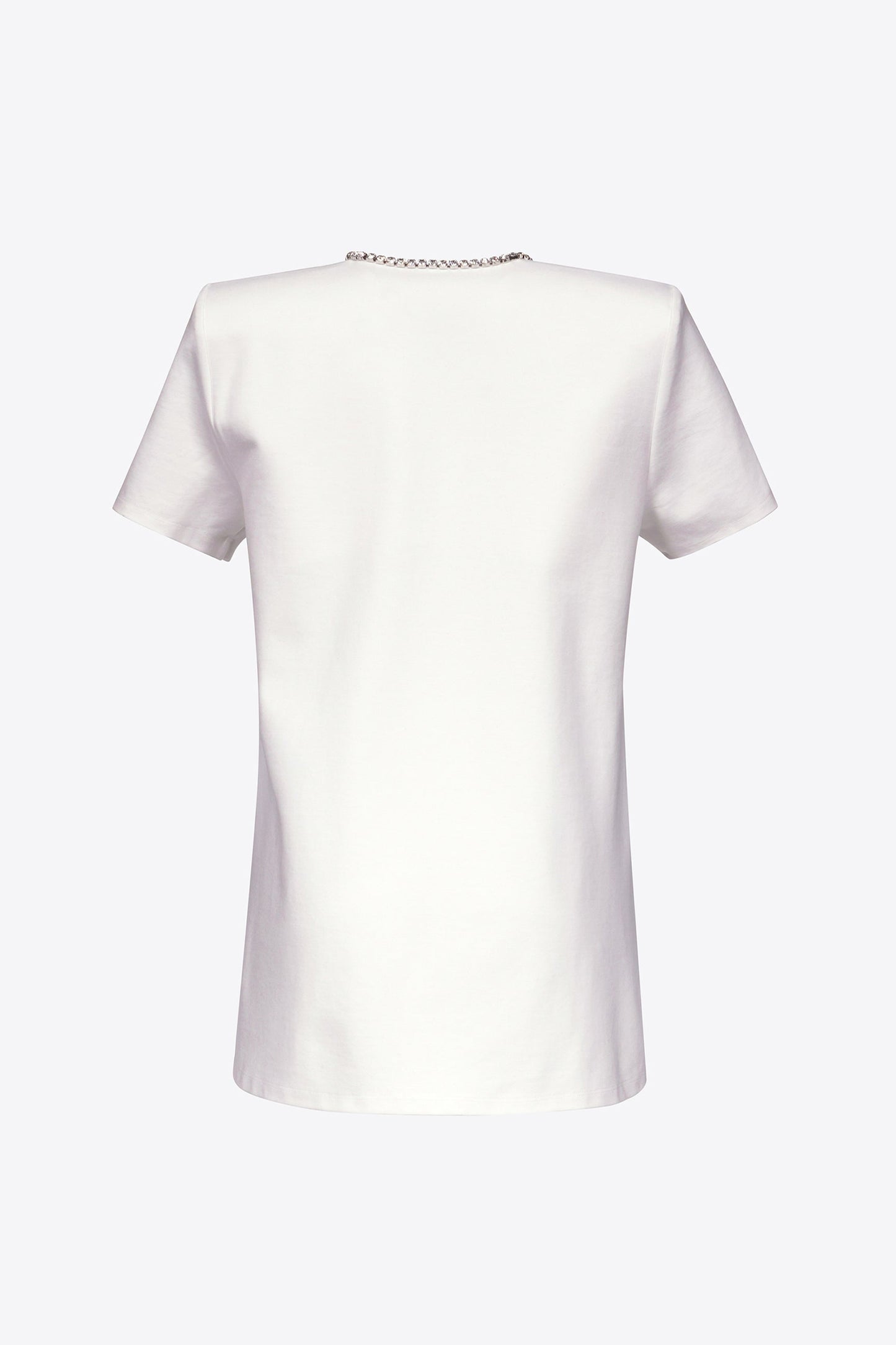 AREA Crystal Bow V-neck T-shirt Dress White