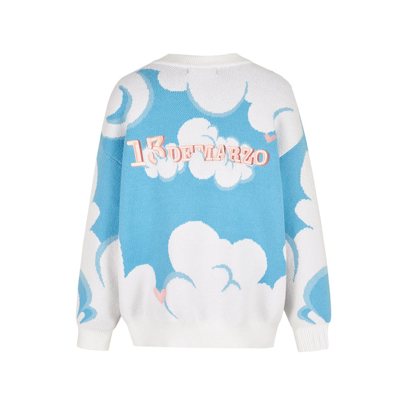 13DE MARZO Doozoo Day and Night Sweater White
