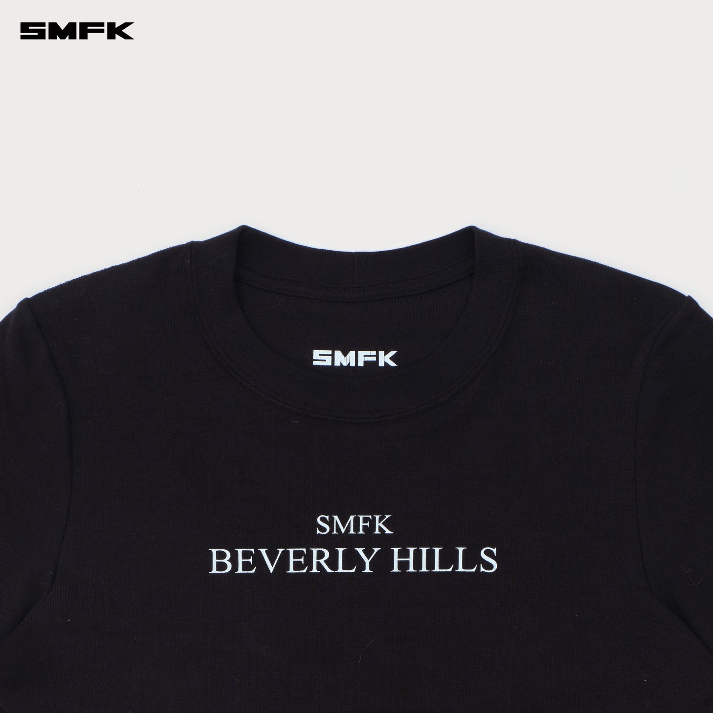 SMFK Compass Beverly Movie Subtitles Crop Tee Wild Black
