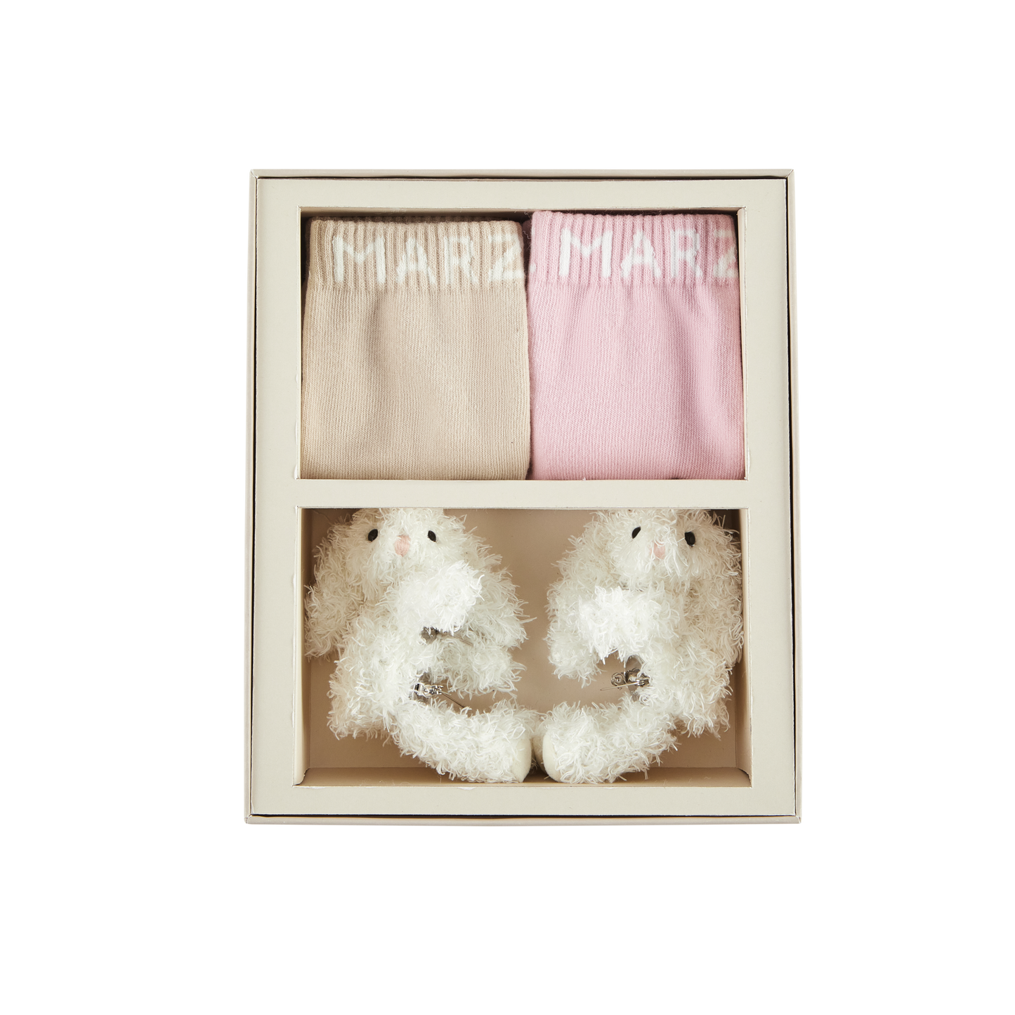 13DE MARZO Base Stacked Socks Pink&Khaki