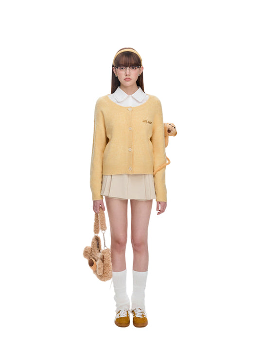 13DE MARZO Monkey Bear Cardigan Yellow