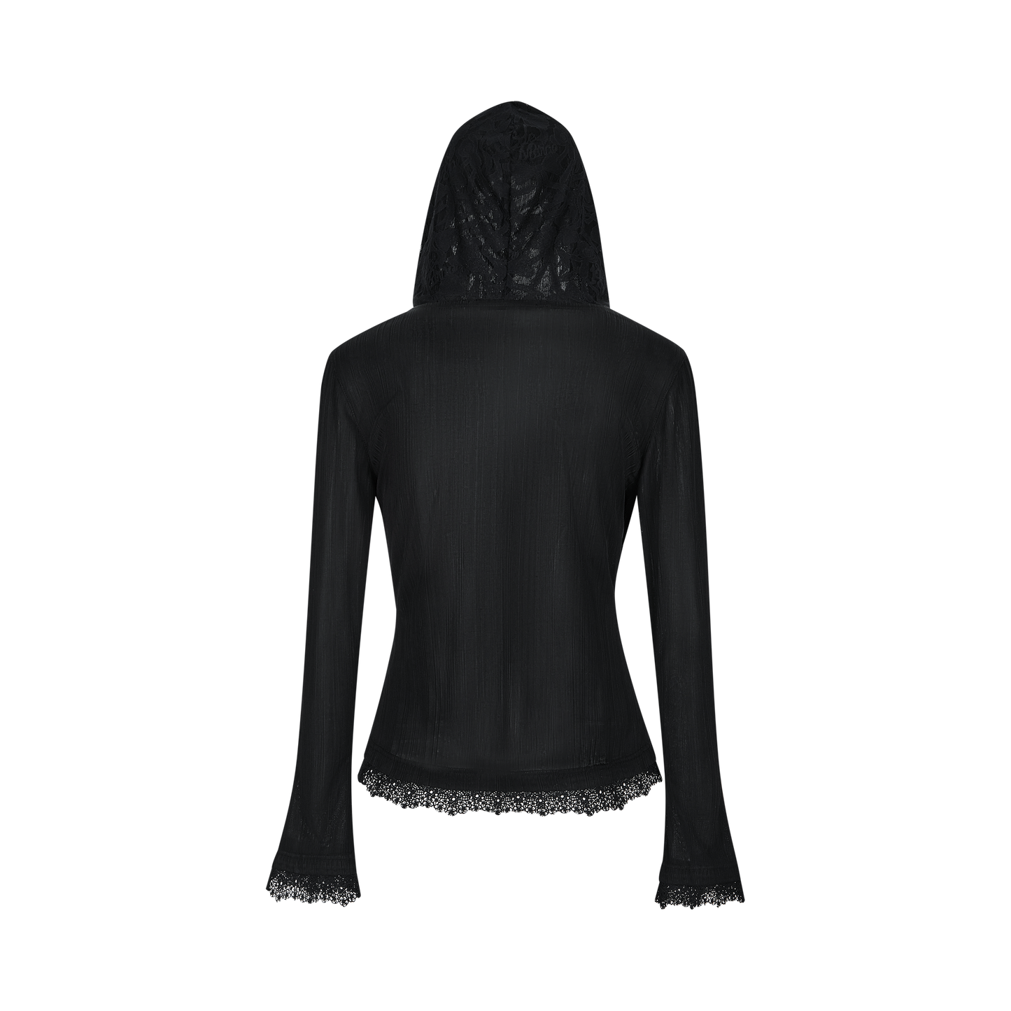 13DE MARZO Bear Lacy Pearl Cardigan Black