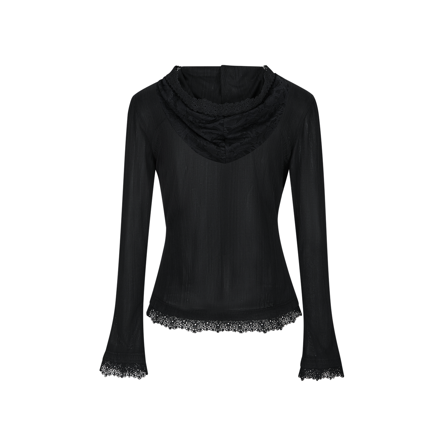 13DE MARZO Bear Lacy Pearl Cardigan Black