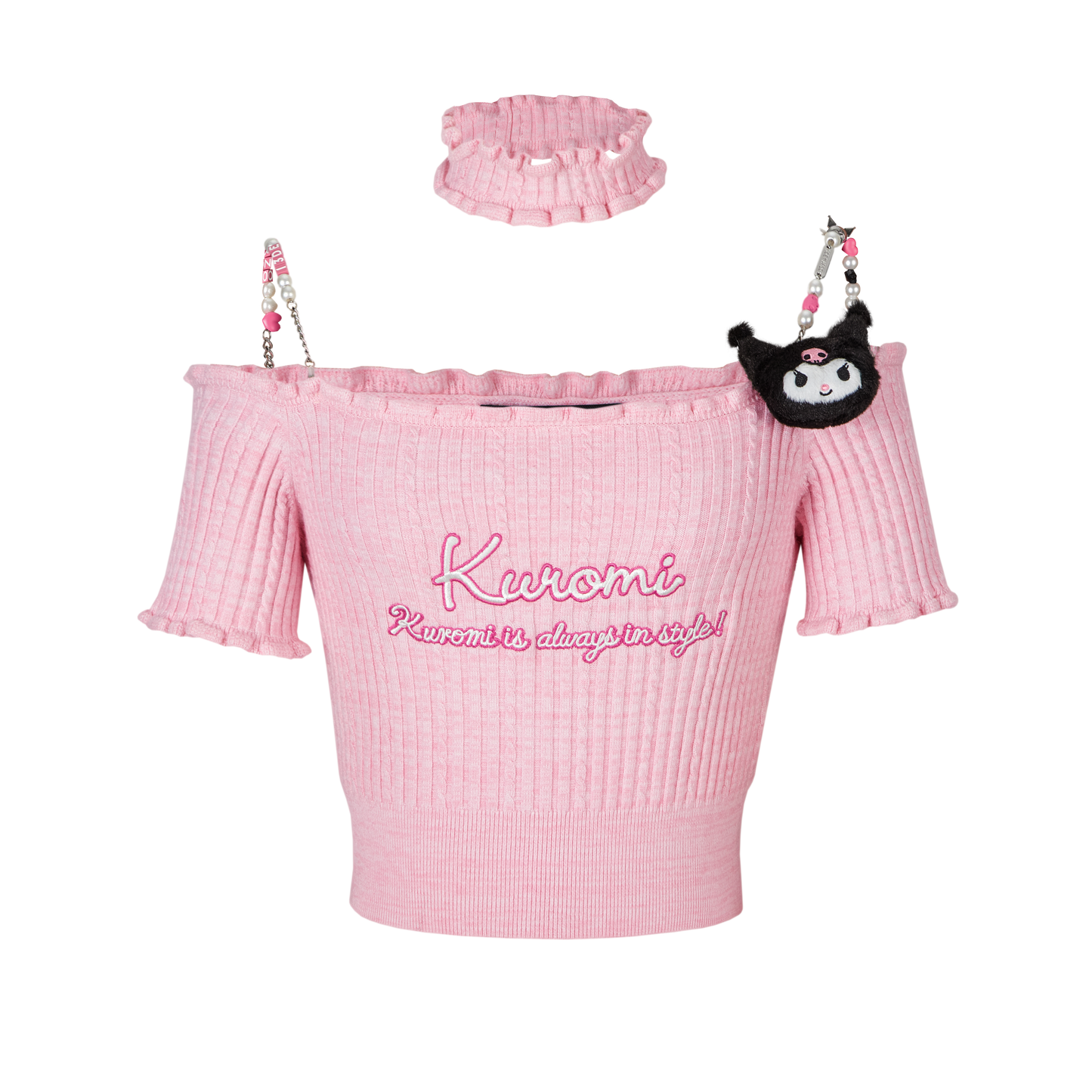 13DE MARZO Kuromi Knit Top Pink