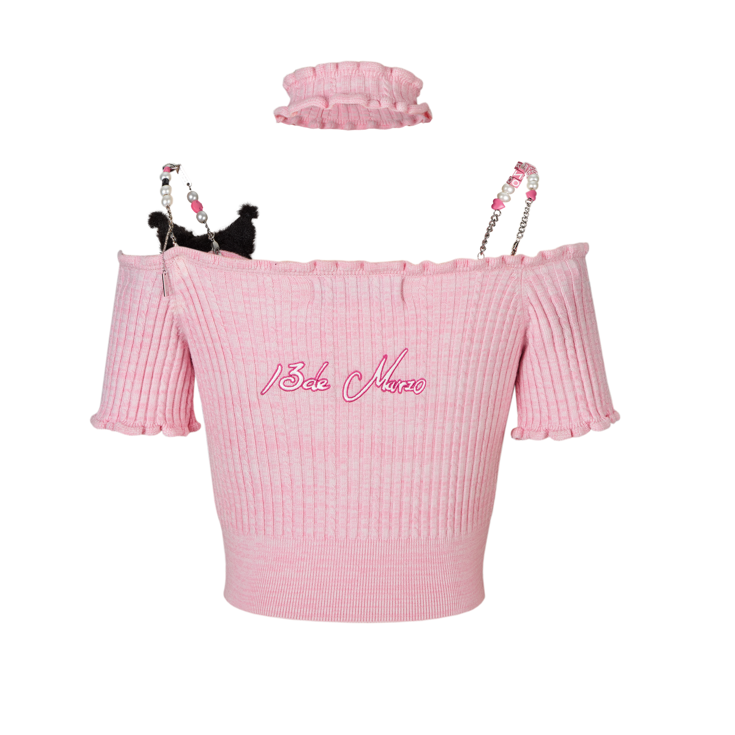 13DE MARZO Kuromi Knit Top Pink