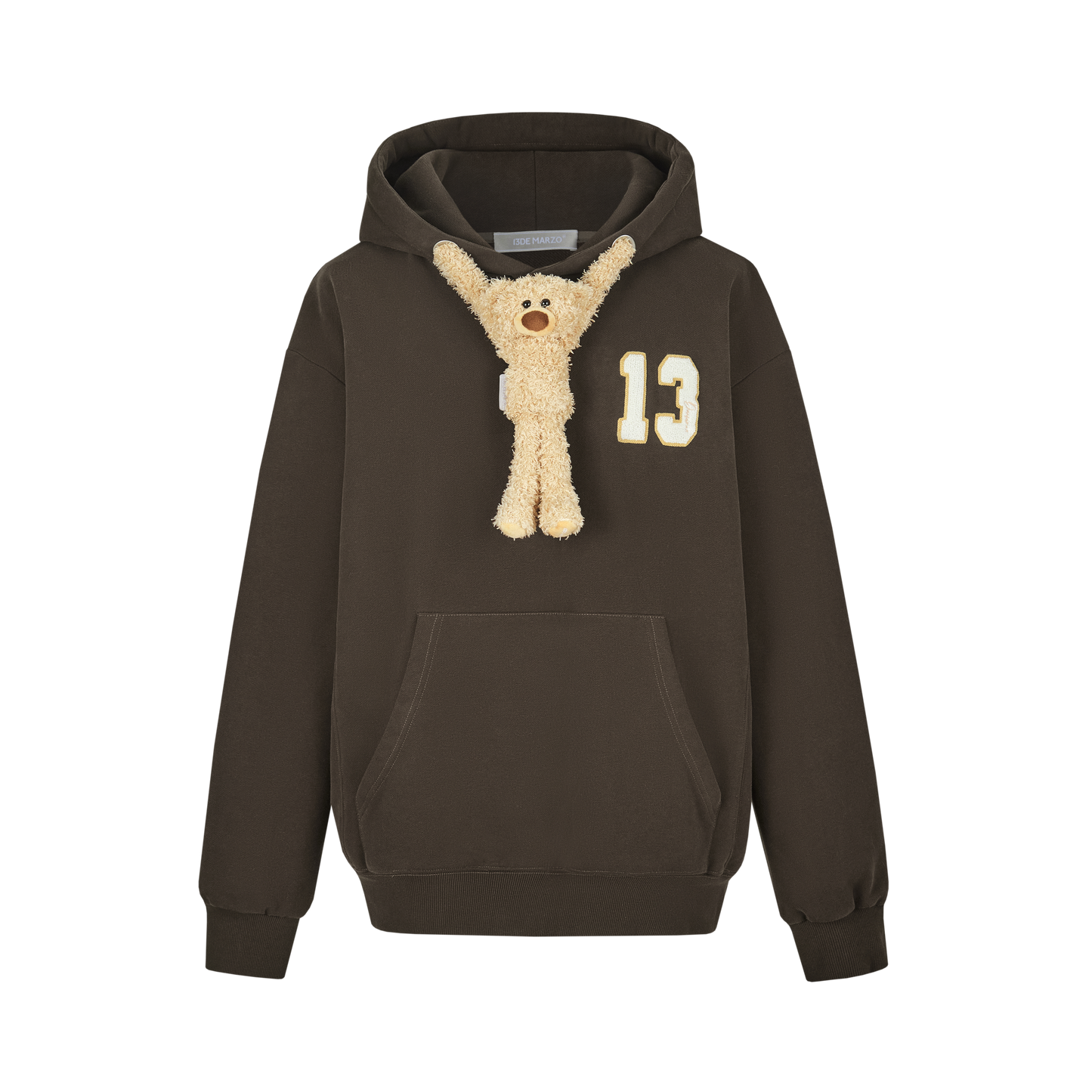 13DE MARZO Doozoo Adjustable String Hoodie Brown