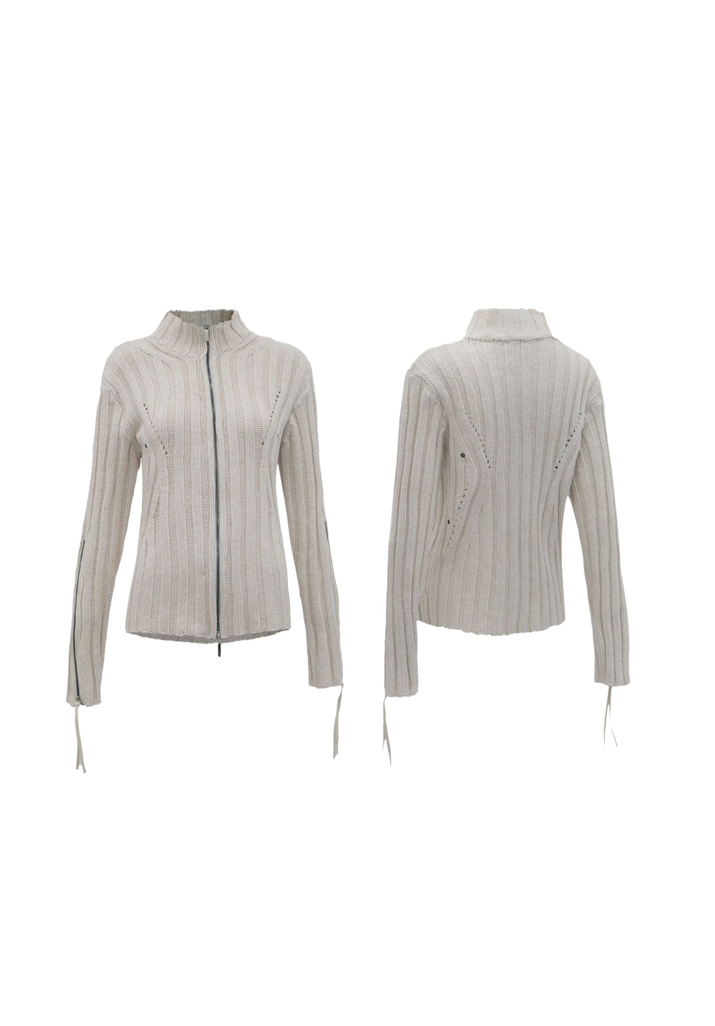NACHE Sure Soft Knit Zip-up Beige