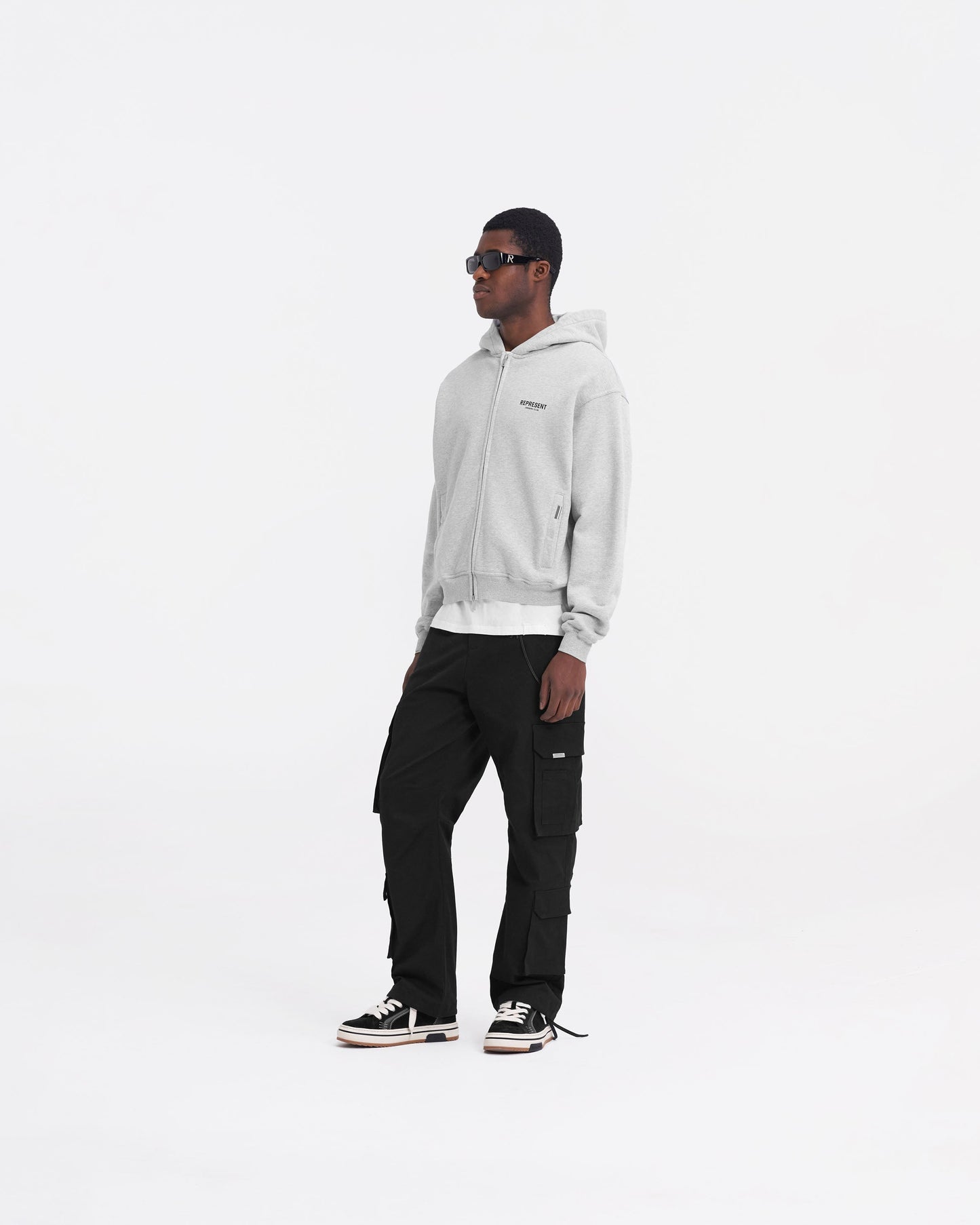 REPRESENT Represent Owners Club Zip Hoodie Ash Grey / Black