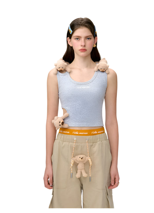 13DE MARZO Bear Loin Out Vest Grey