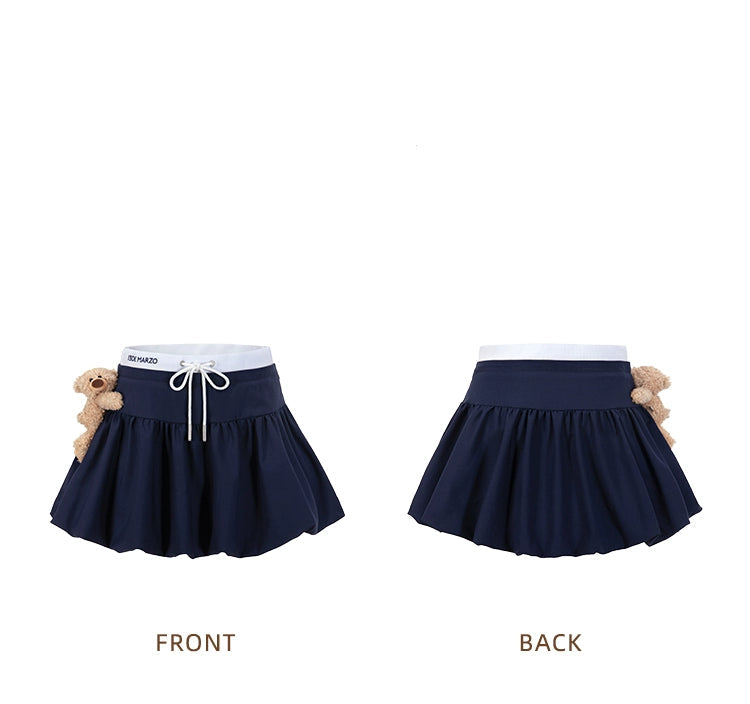 13DE MARZO Bear Sailor Bud Skirt Blue