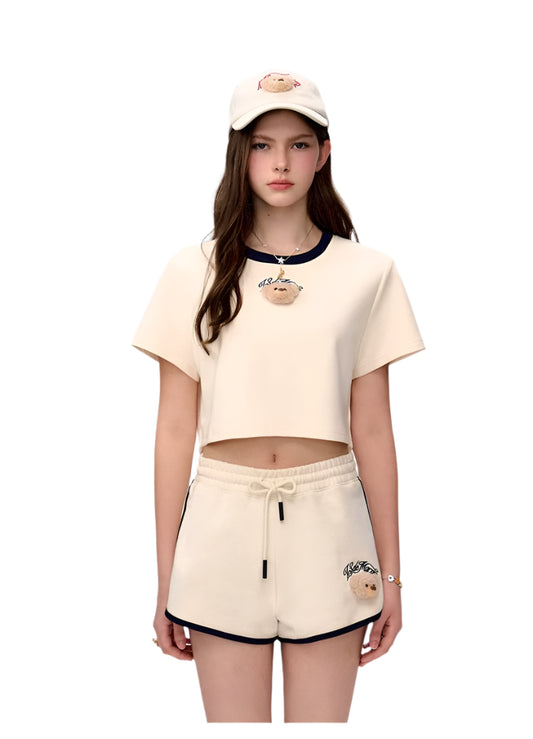 13DE MARZO Mini Bear Short Tee Yellow