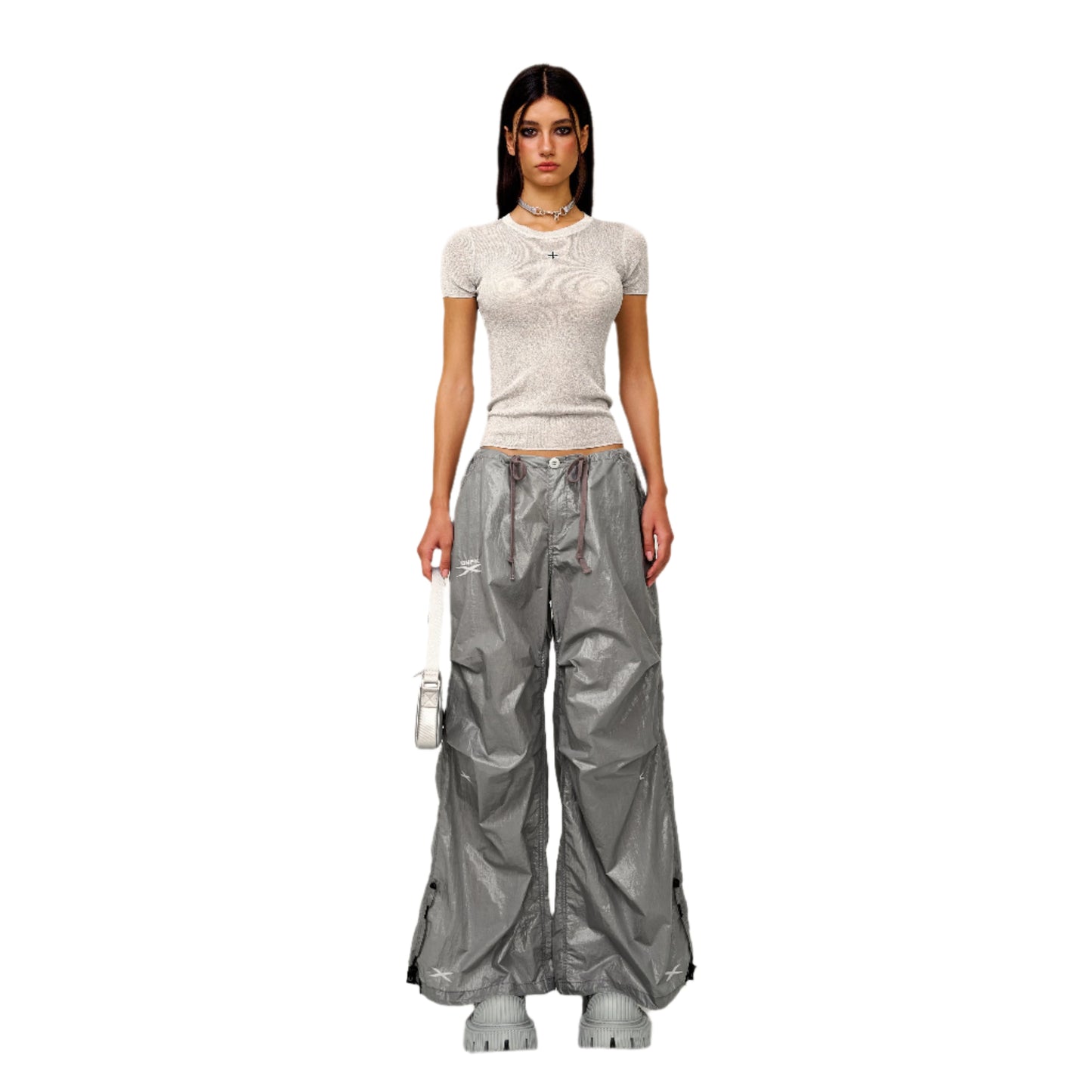 SMFK FUTURE Mirage Interstellar Tech Wide Leg Pants Gray