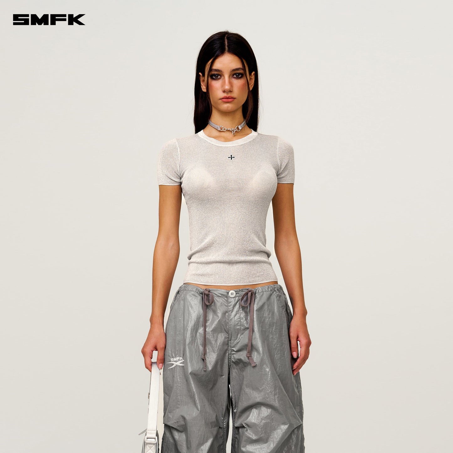 SMFK FUTURE Mirage Interstellar Tech Wide Leg Pants Gray