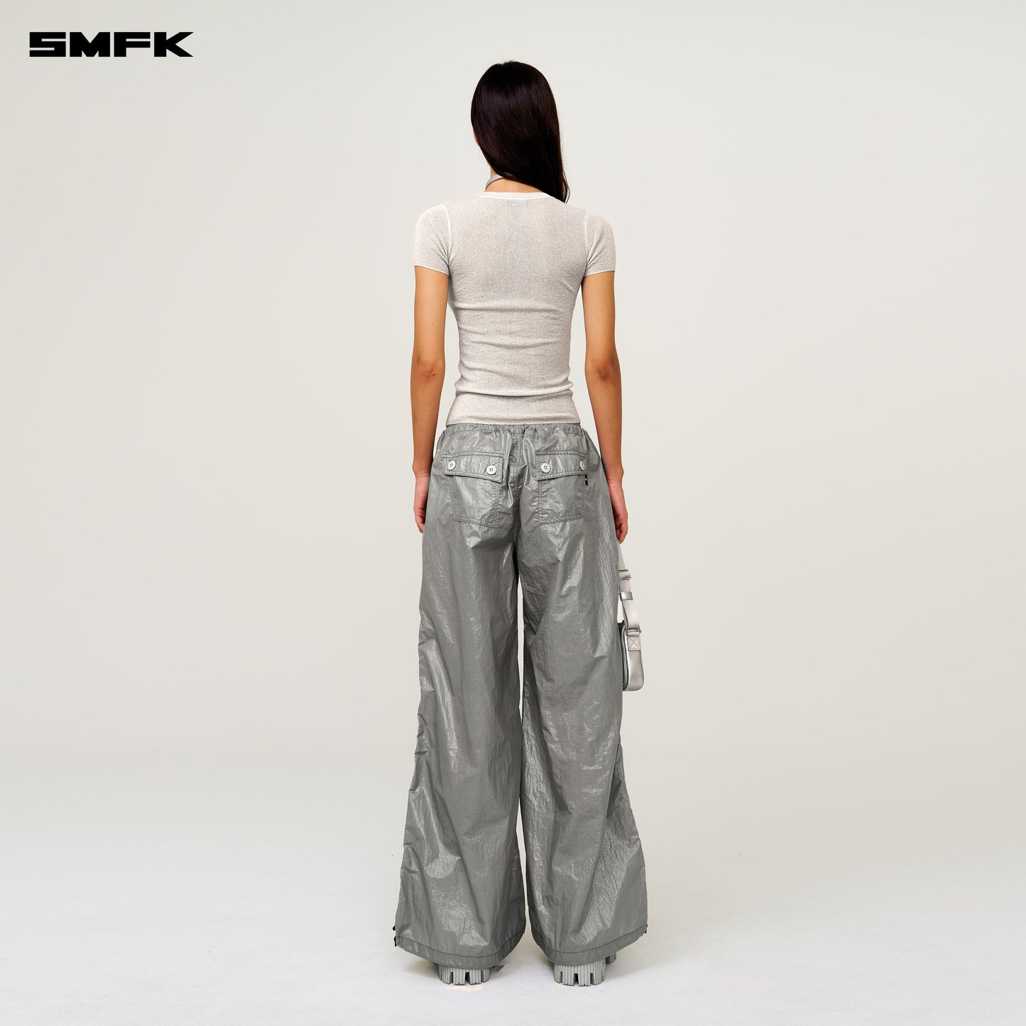 SMFK FUTURE Mirage Interstellar Tech Wide Leg Pants Gray