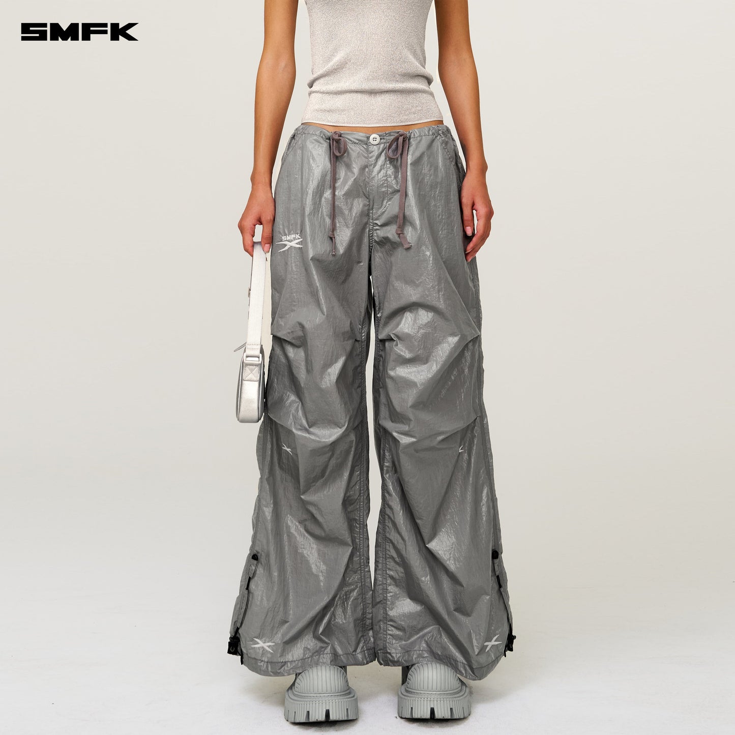 SMFK FUTURE Mirage Interstellar Tech Wide Leg Pants Gray