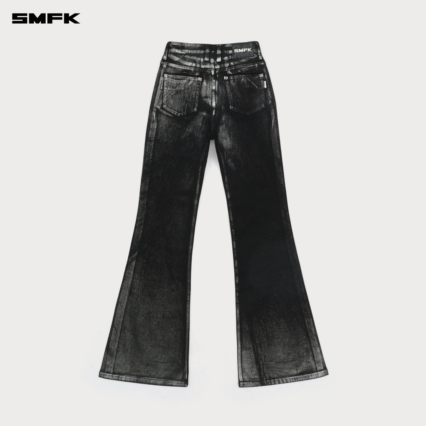 SMFK FUTURE Interstellar Phantom Glitter Flared Jeans Silver