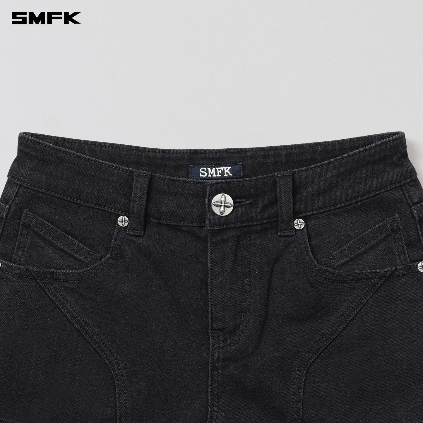 SMFK Wild Mirage Skinny Denim Shorts/E-Cotton Wild Black